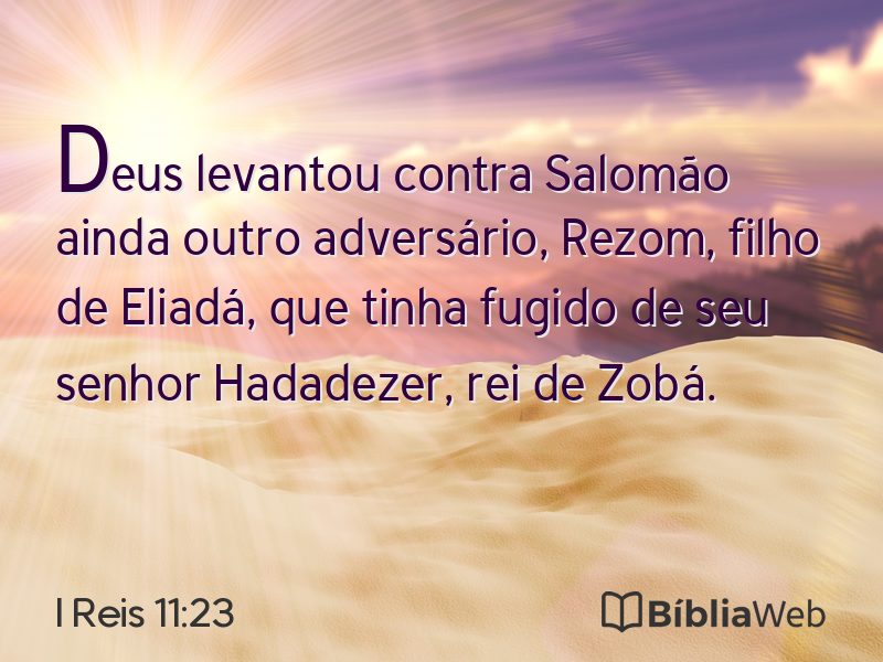 I Reis 11:23 em imagem para compartilhar