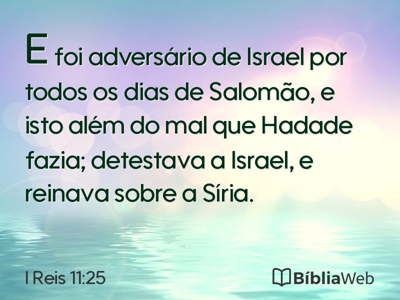 I Reis 11:25 em imagem para compartilhar