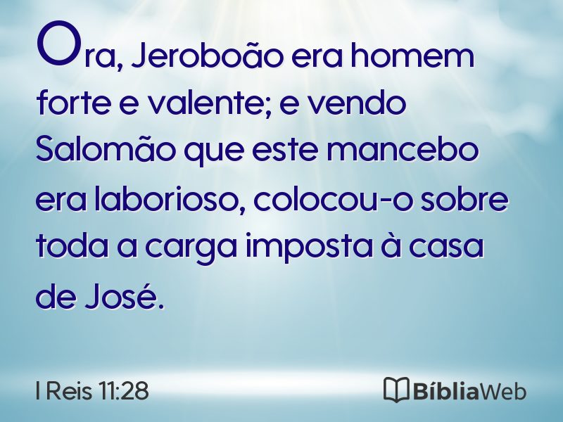 I Reis 11:28 em imagem para compartilhar