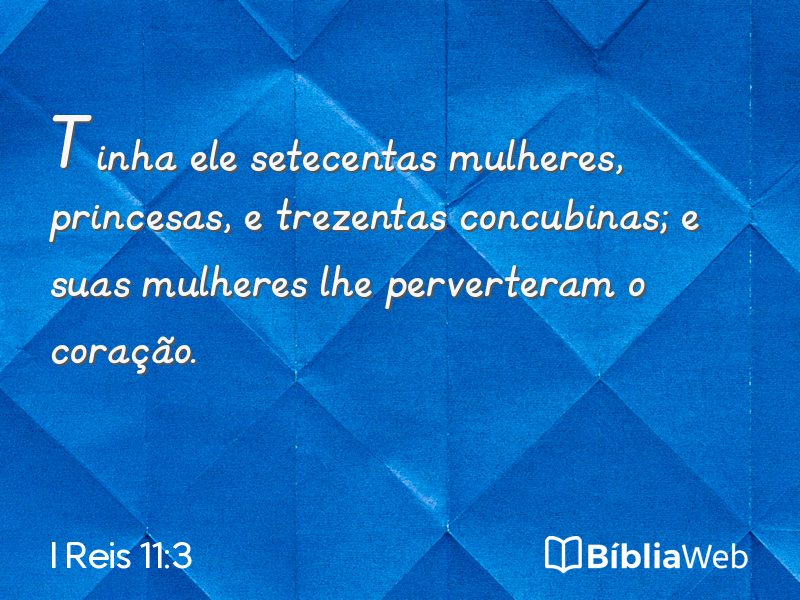 I Reis 11:3 em imagem para compartilhar