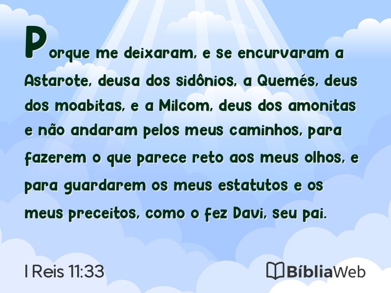 I Reis 11:33 em imagem para compartilhar