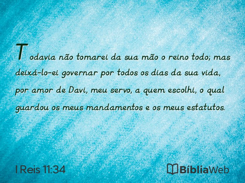 I Reis 11:34 em imagem para compartilhar