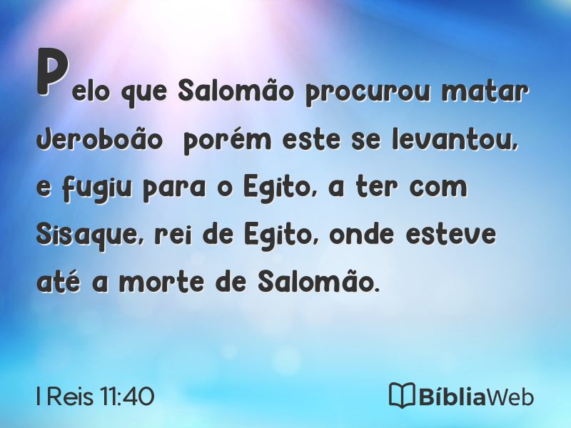 I Reis 11:40 em imagem para compartilhar