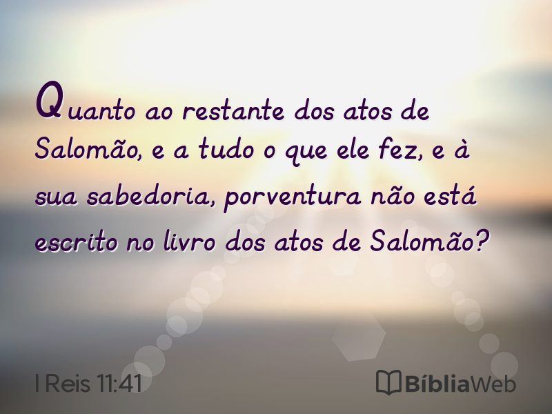I Reis 11:41 em imagem para compartilhar