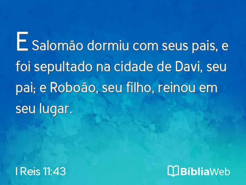 I Reis 11:43 em imagem para compartilhar