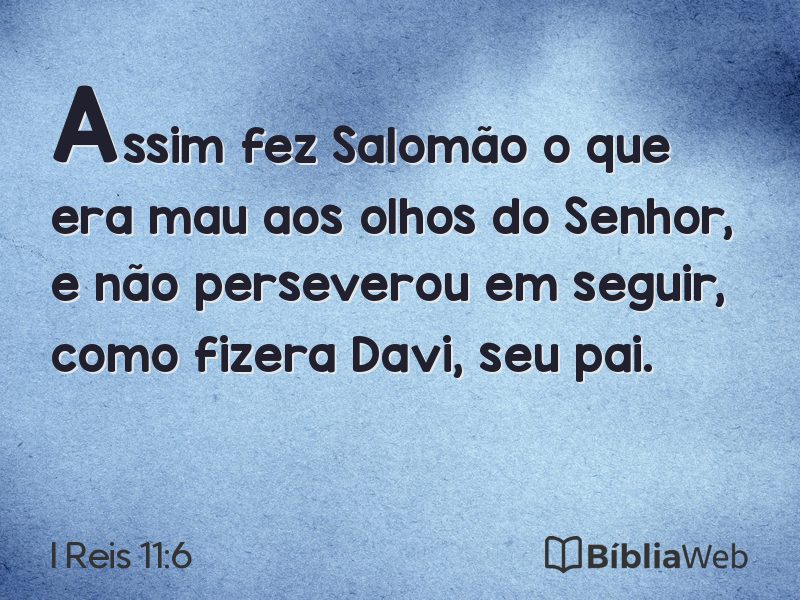 I Reis 11:6 em imagem para compartilhar