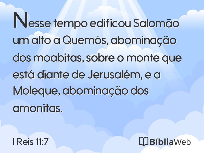I Reis 11:7 em imagem para compartilhar
