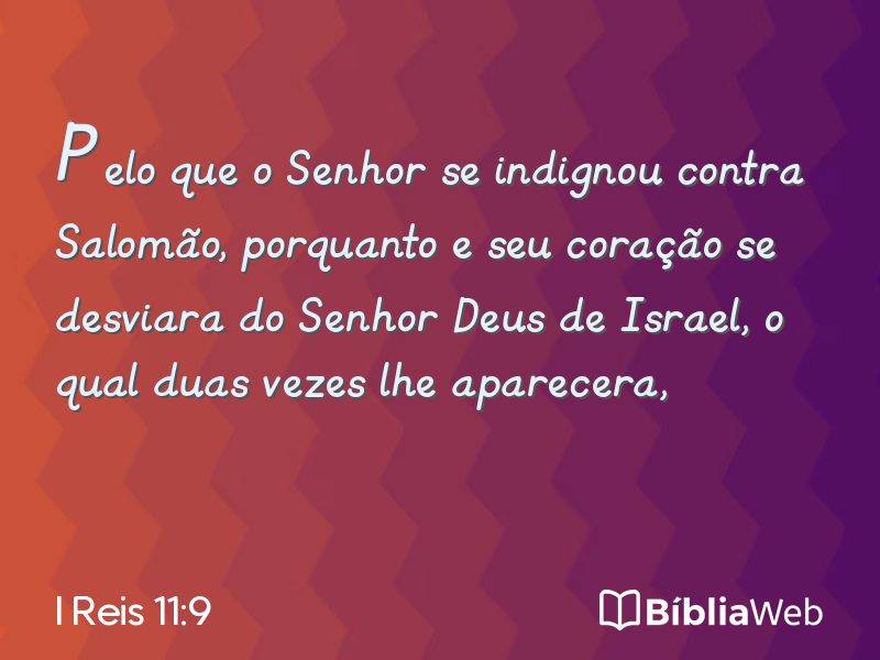 I Reis 11:9 em imagem para compartilhar