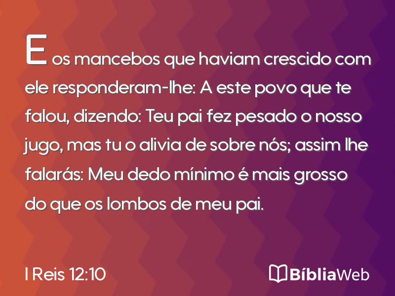 I Reis 12:10 em imagem para compartilhar