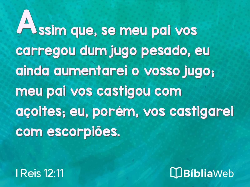 I Reis 12:11 em imagem para compartilhar