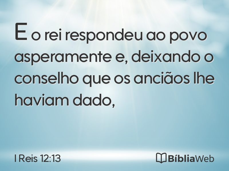 I Reis 12:13 em imagem para compartilhar