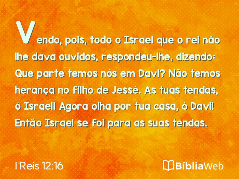 I Reis 12:16 em imagem para compartilhar