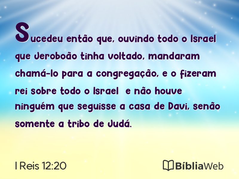 I Reis 12:20 em imagem para compartilhar