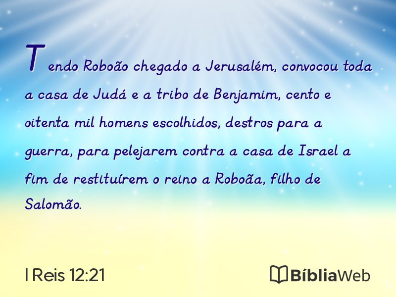 I Reis 12:21 em imagem para compartilhar