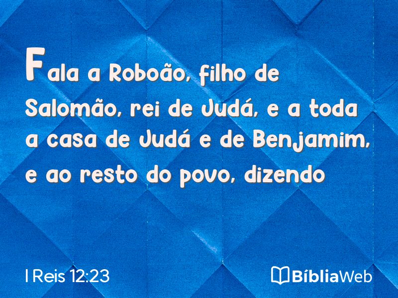 I Reis 12:23 em imagem para compartilhar