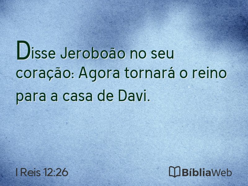 I Reis 12:26 em imagem para compartilhar