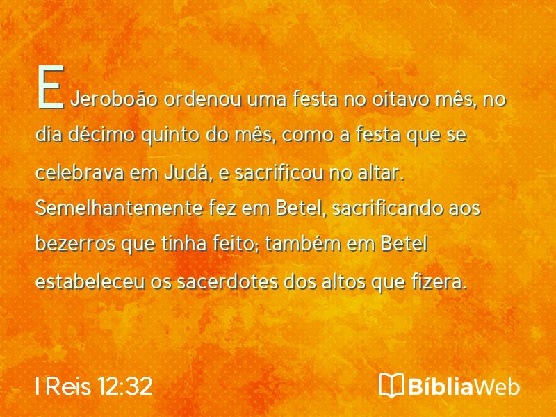 I Reis 12:32 em imagem para compartilhar