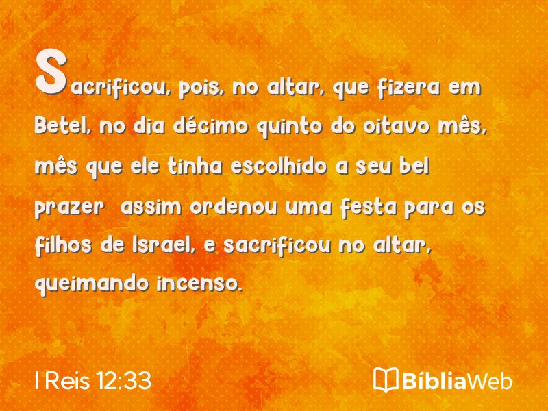 I Reis 12:33 em imagem para compartilhar