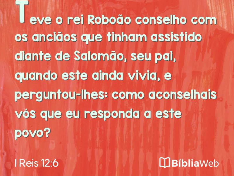 I Reis 12:6 em imagem para compartilhar