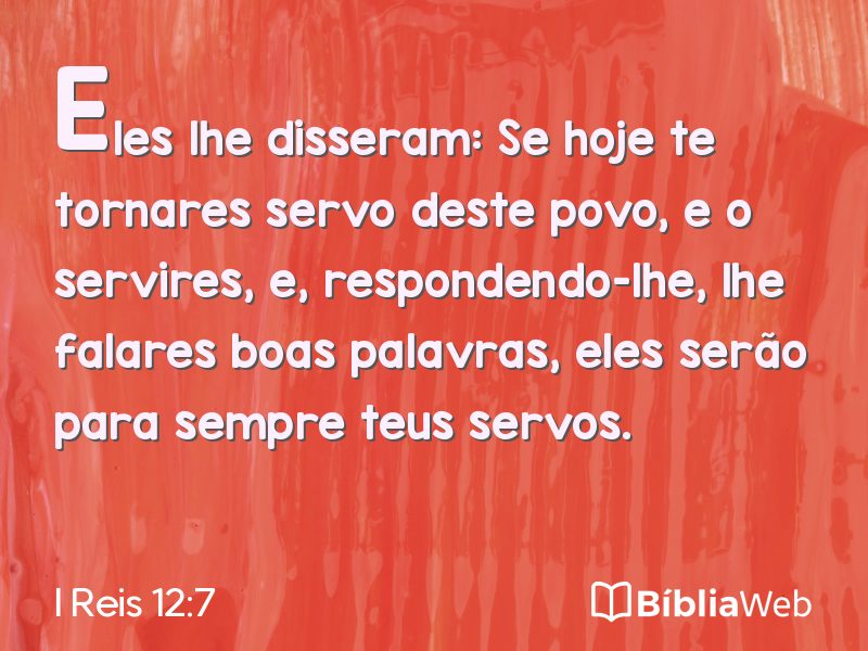 I Reis 12:7 em imagem para compartilhar