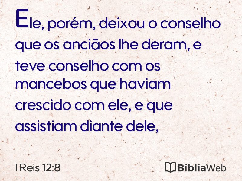 I Reis 12:8 em imagem para compartilhar