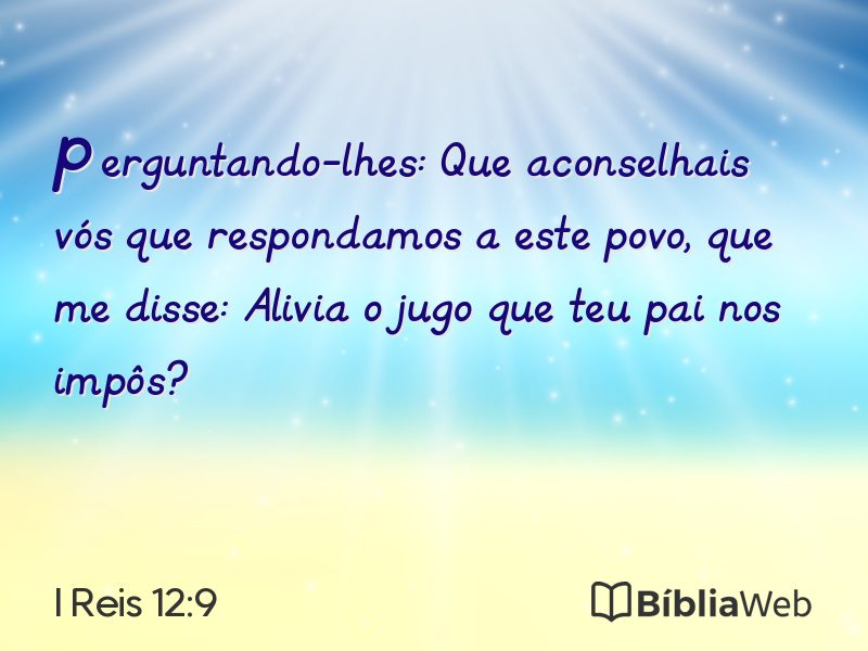 I Reis 12:9 em imagem para compartilhar