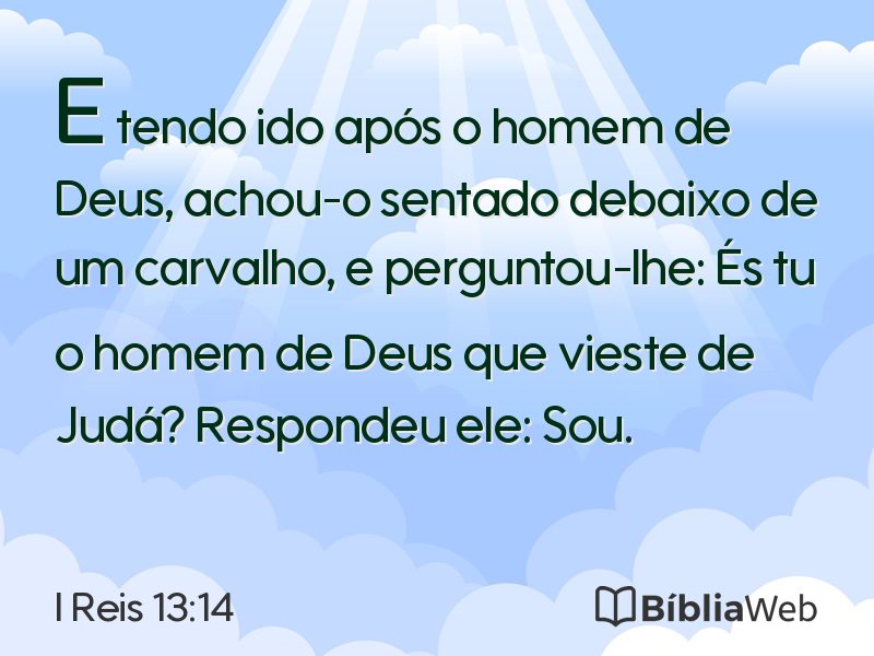 I Reis 13:14 em imagem para compartilhar