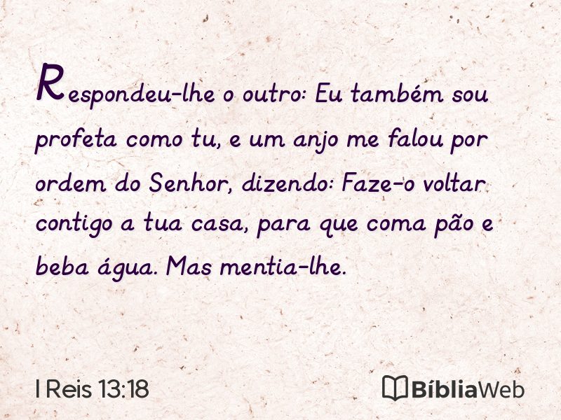 I Reis 13:18 em imagem para compartilhar