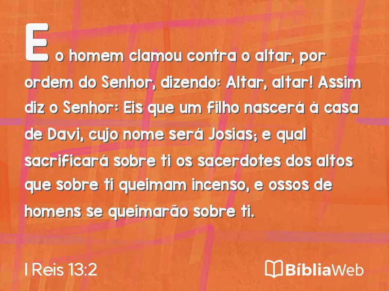 I Reis 13:2 em imagem para compartilhar