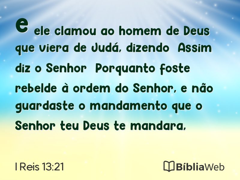I Reis 13:21 em imagem para compartilhar