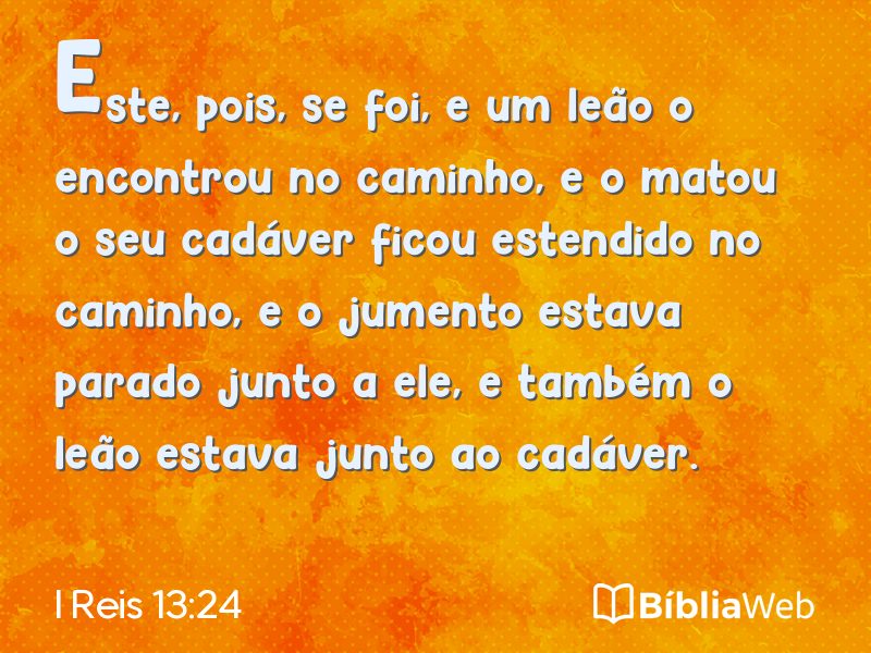 I Reis 13:24 em imagem para compartilhar