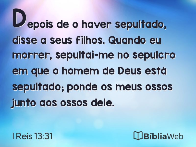 I Reis 13:31 em imagem para compartilhar