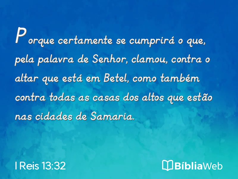 I Reis 13:32 em imagem para compartilhar