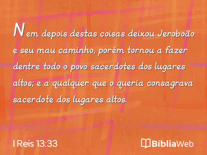 I Reis 13:33 em imagem para compartilhar