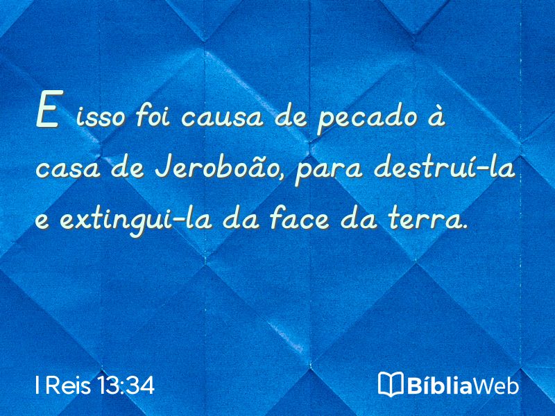 I Reis 13:34 em imagem para compartilhar