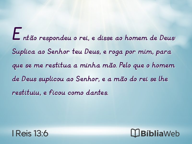 I Reis 13:6 em imagem para compartilhar
