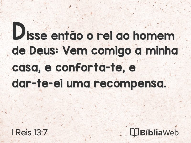 I Reis 13:7 em imagem para compartilhar