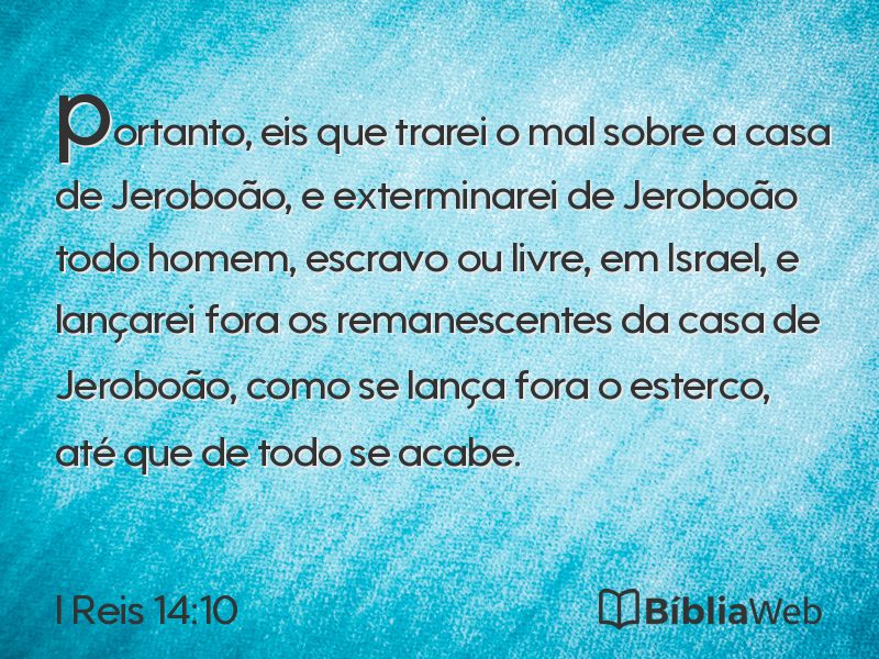 I Reis 14:10 em imagem para compartilhar