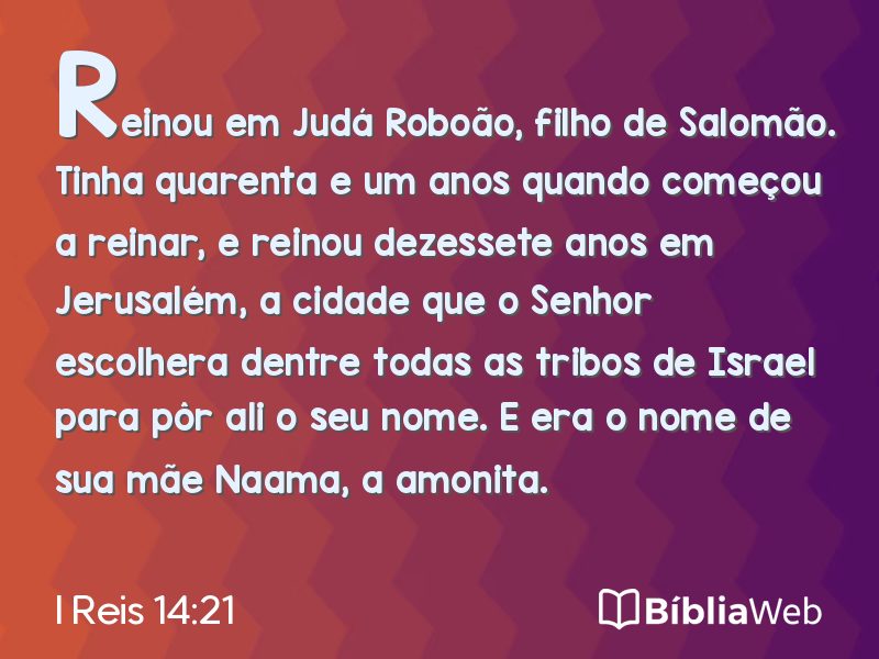 I Reis 14:21 em imagem para compartilhar