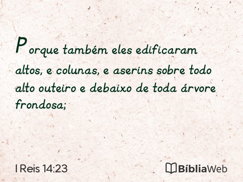 I Reis 14:23 em imagem para compartilhar