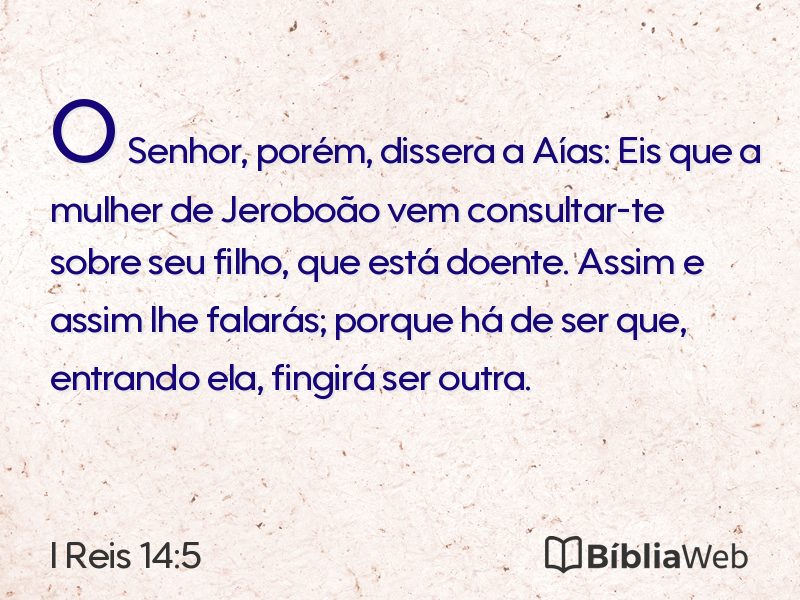 I Reis 14:5 em imagem para compartilhar