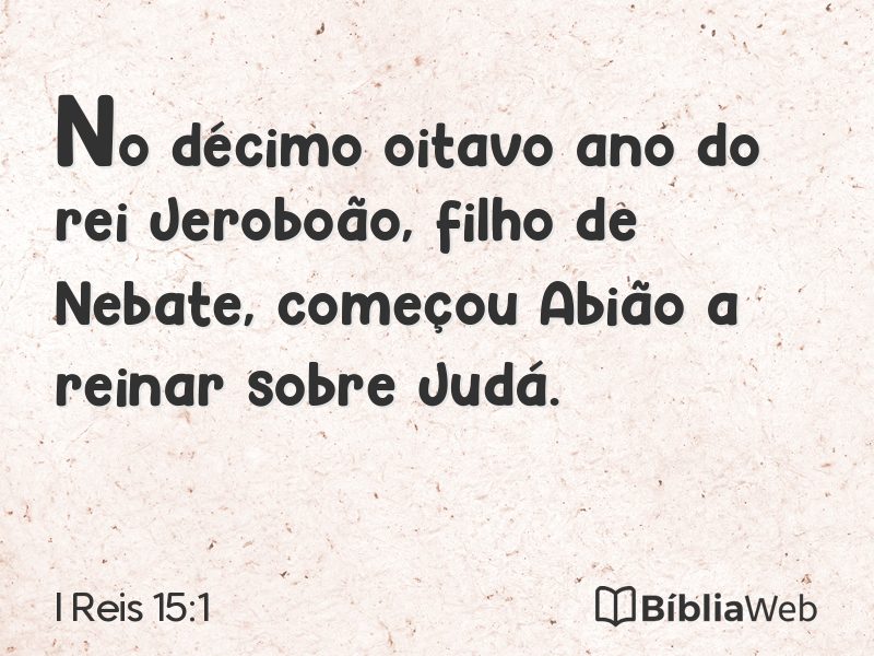 I Reis 15:1 em imagem para compartilhar
