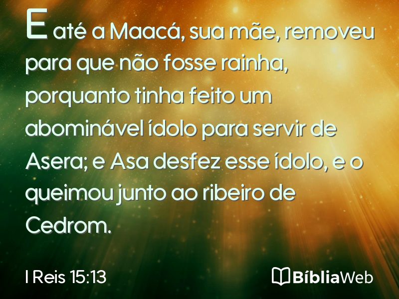 I Reis 15:13 em imagem para compartilhar