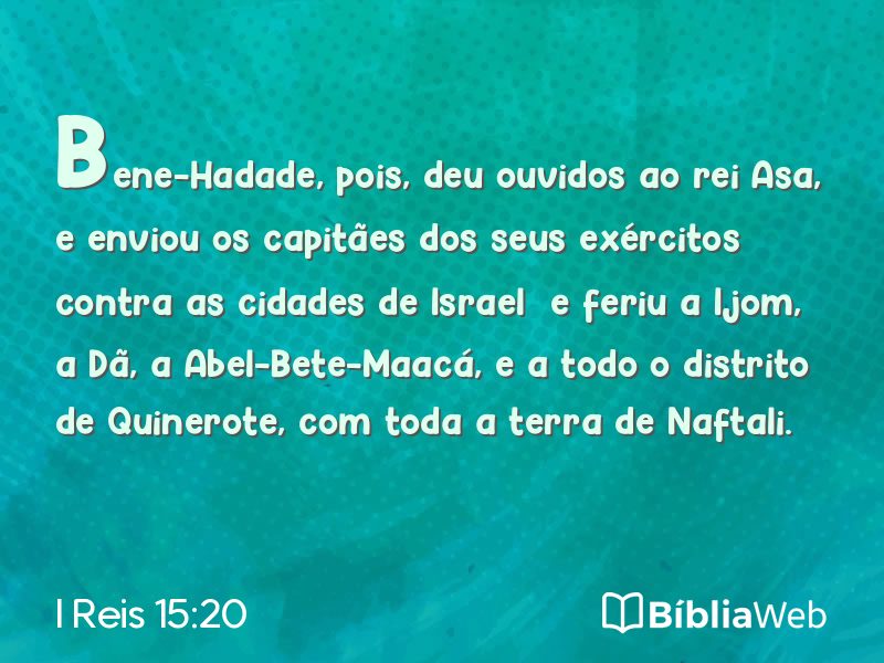 I Reis 15:20 em imagem para compartilhar