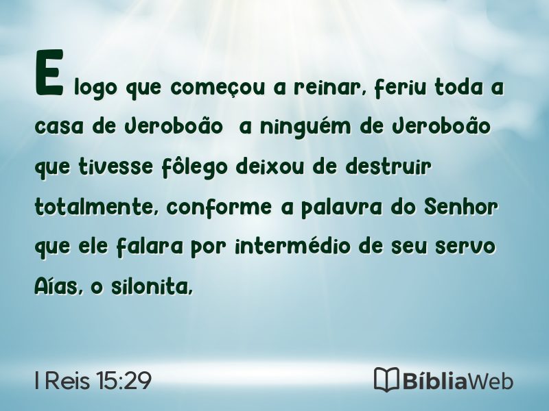 I Reis 15:29 em imagem para compartilhar