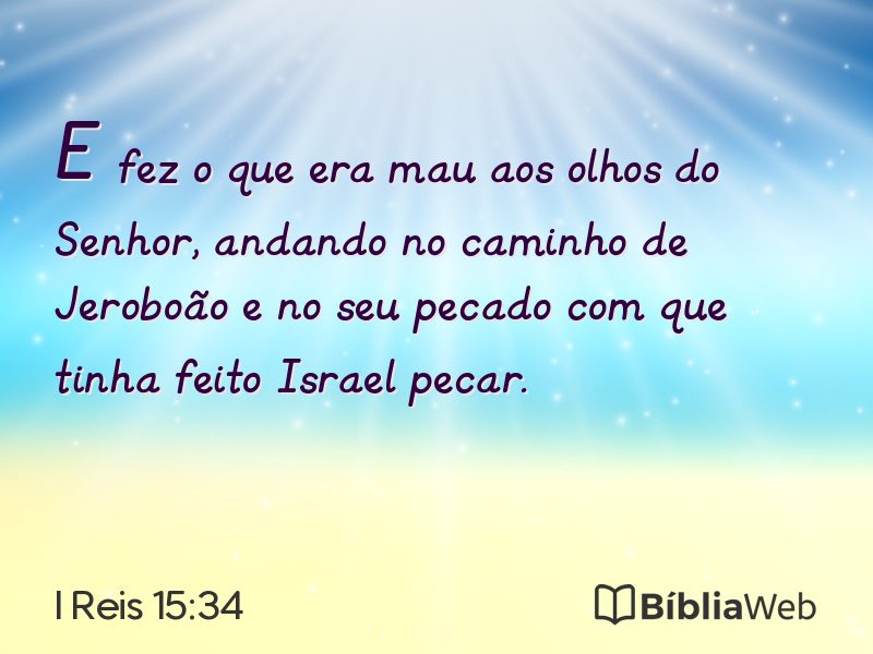 I Reis 15:34 em imagem para compartilhar