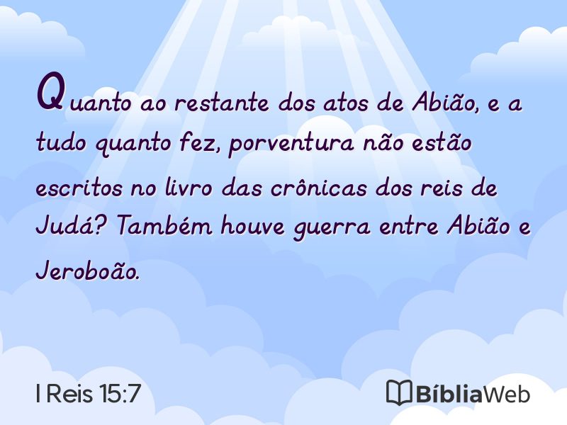 I Reis 15:7 em imagem para compartilhar