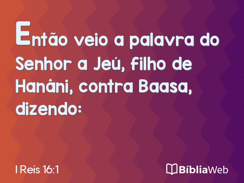 I Reis 16:1 em imagem para compartilhar