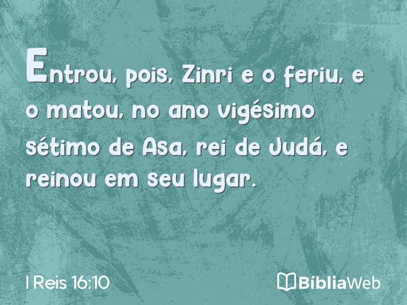 I Reis 16:10 em imagem para compartilhar