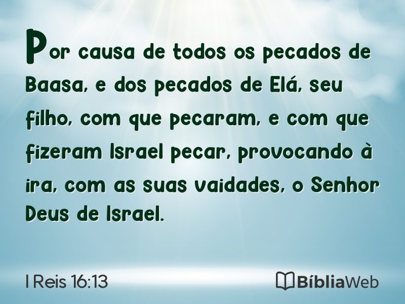 I Reis 16:13 em imagem para compartilhar